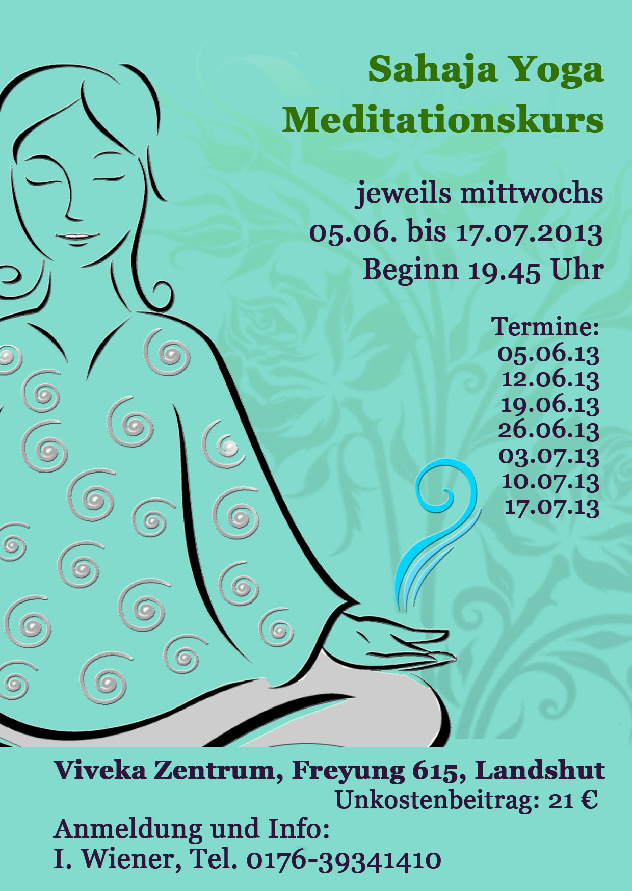 Flyer Meditationskurs Landshut ab Juni 2013